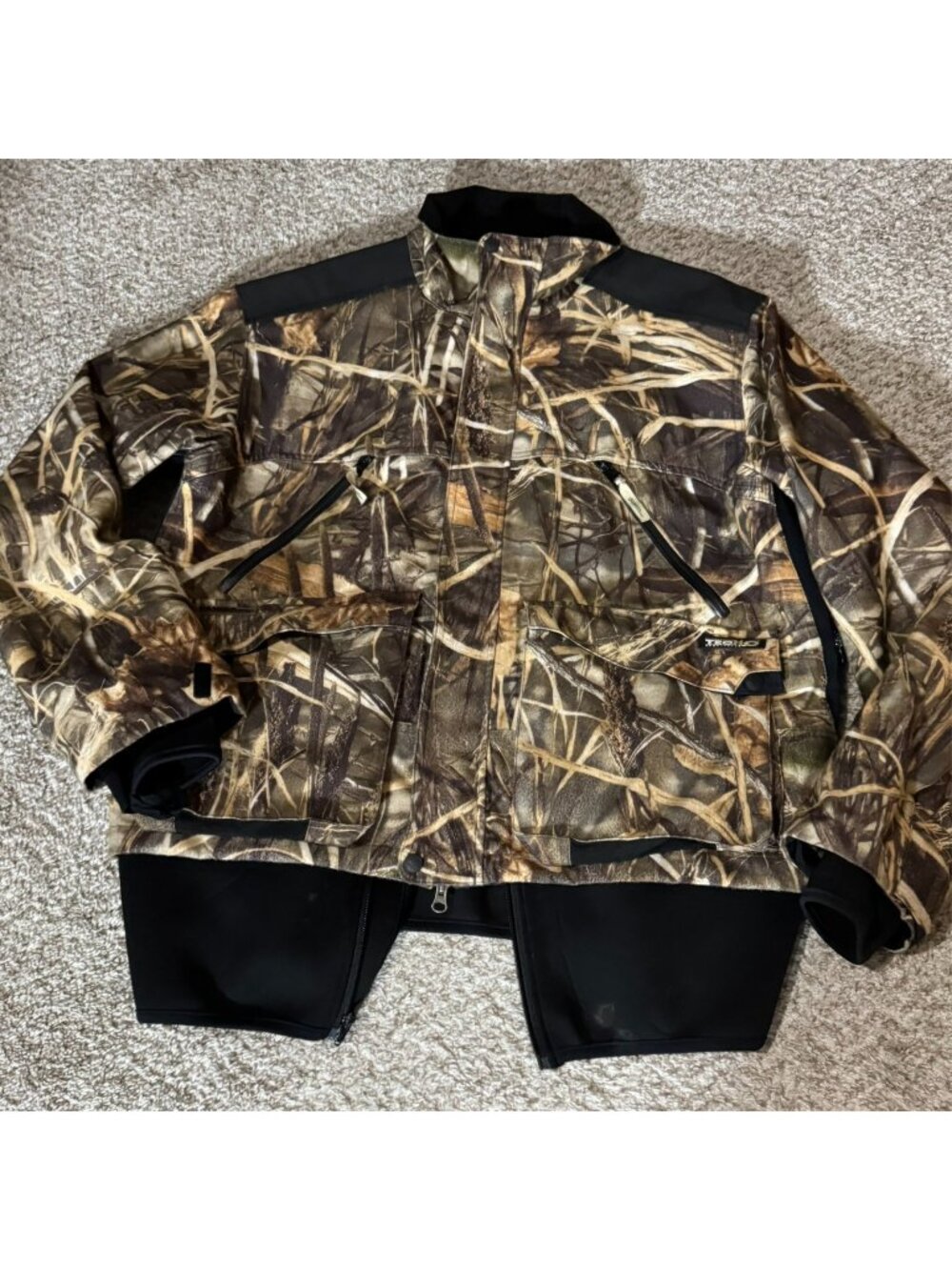 Gander Mountain TecH2O Hunting Jacket Mens L Camo Waterproof Breathable Realtree